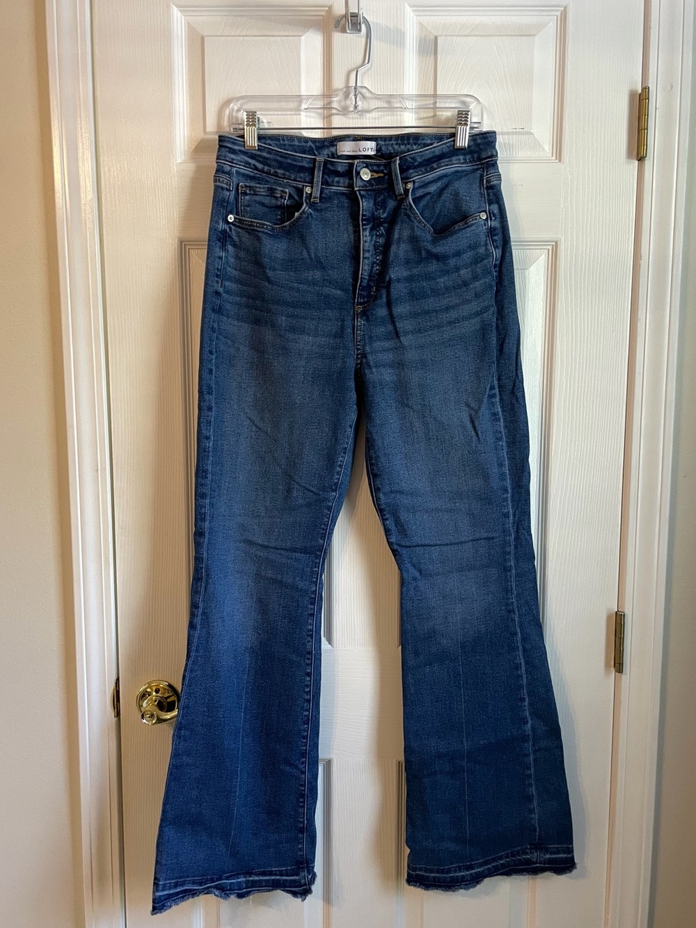 LOFT The Curvy Slime Flare Jeans, Size 8